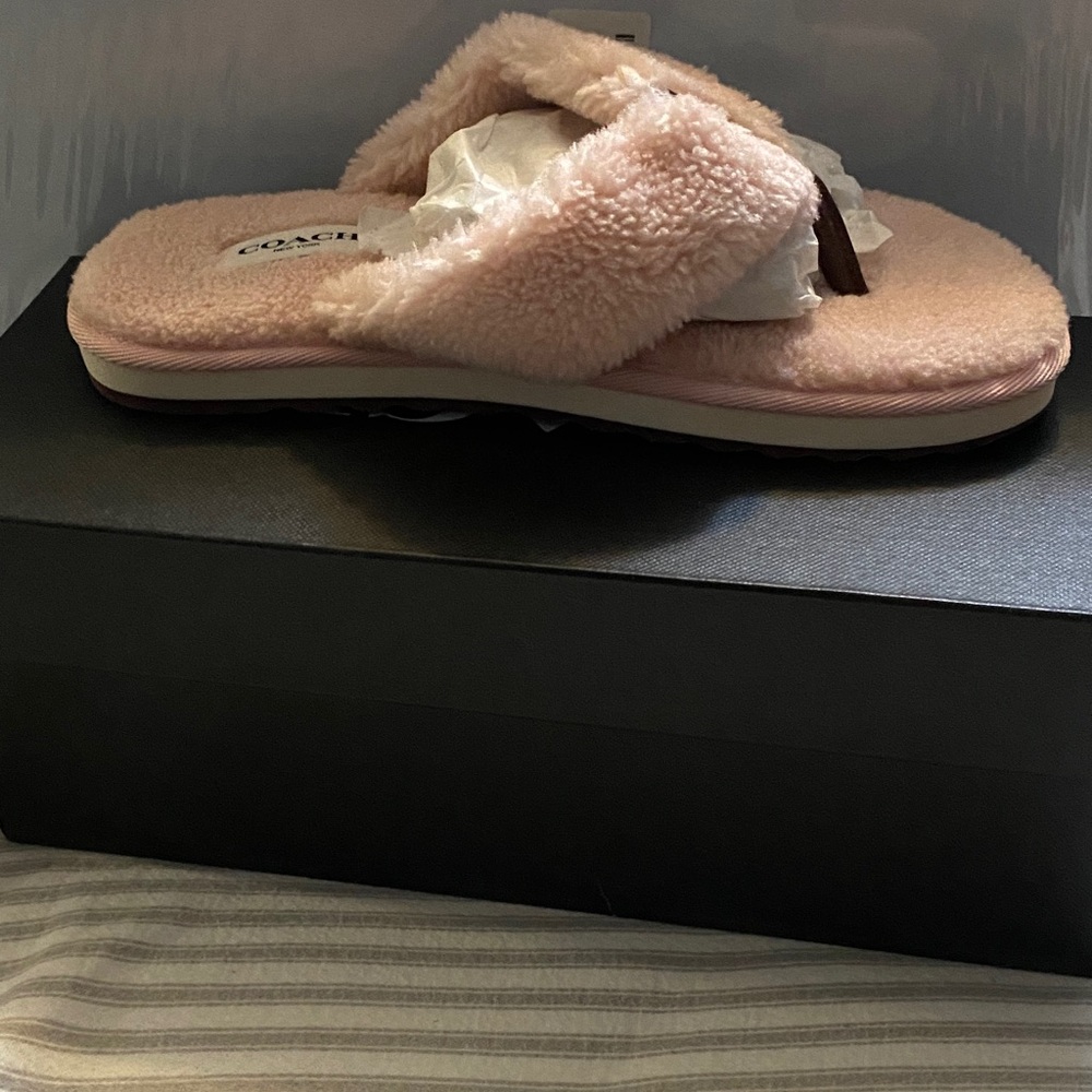 Coach Blush Fleece Slippers - Picture 2 of 6
